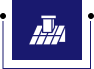 Chimney and solar panel icon on blue.